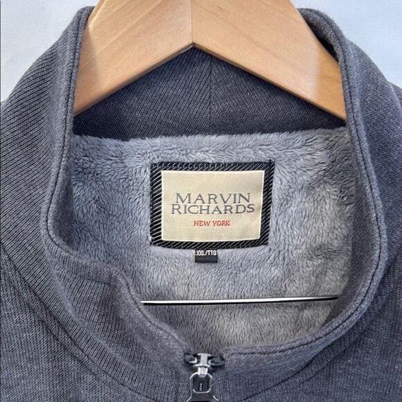 Men's Marvin Richards New York Gray Full-Zip Sweater Sz XXL - Picture 2 of 4